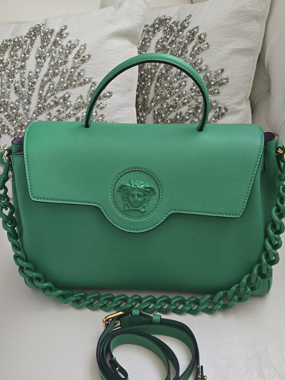 Auth Versace La Medusa Leather Hand Bag - Never Worn -$3795